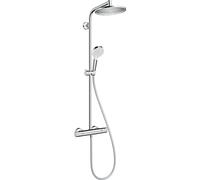 Hansgrohe Crometta S 240 EcoSmart ensemble de douche pluie apparent - thermostatique - douche de tête Ø 24 cm - douchette 2 jets - chrome 27268000