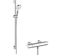 Hansgrohe Crometta ensemble de douche mural avec thermostat chrome-blanc 27813400