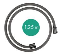 hansgrohe Designflex flexible de douche textile, longueur 1250mm, 28220340, Couleur: Chrome noir brossé