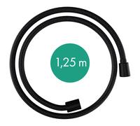 hansgrohe Designflex flexible de douche textile, longueur 1250mm, 28220670, Couleur: noir mat