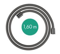 hansgrohe Designflex flexible de douche textile, longueur 1600mm, 28260340, Couleur: Chrome noir brossé