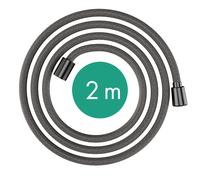 hansgrohe Designflex flexible de douche textile, longueur 2000mm, 28230340, Couleur: Chrome noir brossé
