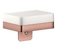 hansgrohe Distributeur de lotion Axor 42819310 avec étagère, verre, or rouge brossé