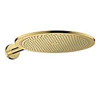 hansgrohe Douche de tête Axor 26034990 avec bras de douche, montage mural, optique or poli
