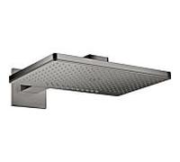 hansgrohe Douche de tête Axor 35280330 avec bras de douche, rosace carrée, chrome noir poli