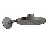 Hansgrohe Pomme de douche Axor One – 28x28 cm ronde, 2 jets, bras de douche, chrome noir brossé
