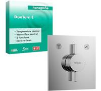 hansgrohe DuoTurn E - Mitigeur de douche encastré, Robinet douche carré 2 sorties, Mitigeur monocommande pour iBox universal 2, Chromé, 75417000