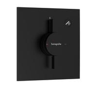 hansgrohe DuoTurn E Mitigeur, encastré, 1 consommateur, rosace carrée, 75617670, Couleur: noir mat