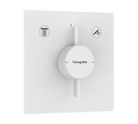 hansgrohe DuoTurn E Mitigeur, encastré, 2 consommateurs, 2 fonctions, rosace carrée, 75417700, Couleur: Blanc mat