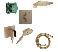 Hansgrohe DuoTurn Q ensemble de douche pluie encastré - douche de tête carrée 30 cm - bras mural 39 cm - bronze brossé SW918119/SW918513/SW358879/SW773869/SW528809/SW297