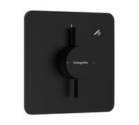 hansgrohe DuoTurn Q Mitigeur, encastré, 1 consommateur, rosace Soft Edge, 75614670, Couleur: noir mat