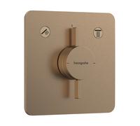 hansgrohe DuoTurn Q Mitigeur, encastré, 2 consommateurs, 2 fonctions, rosace Soft Edge, 75414140, Couleur: Bronze brossé