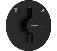 hansgrohe DuoTurn S - Mitigeur de douche encastré, Robinet douche rond 2 sorties, Mitigeur monocommande pour iBox universal 2, Noir mat, 75418670