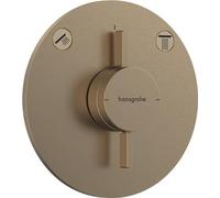 hansgrohe DuoTurn S - Mitigeur de douche encastré, Robinet douche rond 2 sorties, Mitigeur monocommande pour iBox universal 2, Bronze brossé, 75418140