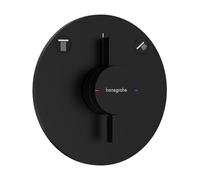 hansgrohe DuoTurn S Mitigeur, encastré, 2 consommateurs, 2 fonctions, rosace ronde, 75418670, Couleur: noir mat