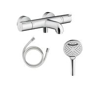 Hansgrohe Ecostat 1001 CL Mitigeur Thermostatique bain/douche + douchette à main 3 jets + flexible (13201000-CEFTRS)