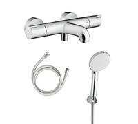 Hansgrohe Ecostat 1001 CL Mitigeur Thermostatique bain/douche + douchette à main 3 jets + flexible (13201000-CEFS31)