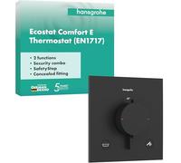 hansgrohe Ecostat Comfort E 33716670 Thermostat de douche encastré avec combinaison de sécurité, robinet de douche avec verrouillage de sécurité (SafetyStop) à 40 °C, thermostat pour 2 consommateurs
