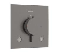 hansgrohe Ecostat Comfort E Thermostat encastré pour 2 consommateurs, 33711340, Couleur: Chrome noir brossé
