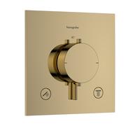 Thermostatique encastré Hansgrohe Ecostat Comfort E 33711990, pour 2 sorties, 24 l/min, aspect or poli