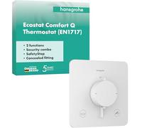 hansgrohe Ecostat Comfort Q - Mitigeur de douche thermostatique in ombinaison de sécurité, Robinet de douche encastré avec arrêt de sécurité (SafetyStop) à 40°C, 2 sorties, Blanc mat, 33717700