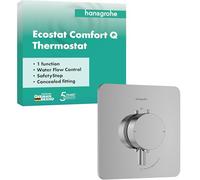 hansgrohe Ecostat Comfort Q - Mitigeur de douche thermostatique, Robinet de douche encastré avec arrêt de sécurité (SafetyStop) à 40°C, Thermostat 1 sortie, Chromé, 33712000
