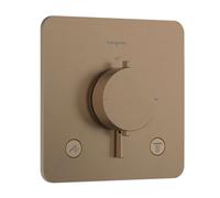 Hansgrohe Ecostat Comfort Q - Mitigeur thermostatique encastré, 2 sorties, bronze brossé 33713140