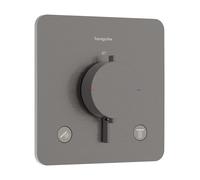 hansgrohe Ecostat Comfort Q Thermostat encastré pour 2 consommateurs, 33713340, Couleur: Chrome noir brossé