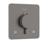hansgrohe Ecostat Comfort Q Thermostat encastré pour 2 consommateurs avec combinaison de sécurité intégrée, 33717340, Couleur: Chrome noir brossé