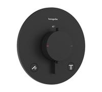 hansgrohe Ecostat Comfort S thermostat encastré pour 2 consommateurs, 33715670, Couleur: noir mat