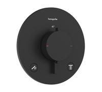 hansgrohe Ecostat Comfort S thermostat encastré pour 2 consommateurs, 33715670, Couleur: noir mat