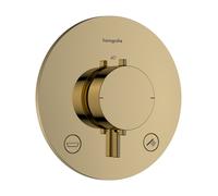 hansgrohe Ecostat Comfort S Thermostat encastré pour 2 consommateurs avec combinaison de sécurité intégrée, 33718990, Couleur: Optique en or poli