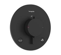 hansgrohe Ecostat Comfort S Thermostat encastré pour 2 consommateurs avec combinaison de sécurité intégrée, 33718670, Couleur: noir mat