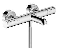 Thermostat de salle de bain Hansgrohe Ecostat 13347340, montage en saillie, saillie 177 mm, 1 sortie, chrome noir brossé
