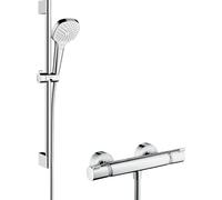 Hansgrohe Ecostat ensemble de douche mural avec thermostat chrome-blanc 27081400