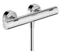Thermostat de douche hansgrohe Ecostat Fine 13324340, montage en saillie, 1 sortie, chrome noir brossé