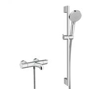 Hansgrohe - Ecostat Set Mitigeur thermostatique Bain/douche + Barre de douche Unica + Douchette 2 jets, Chrome