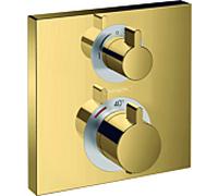 hansgrohe Ecostat Square kit de montage final 15714990 thermostat, 2 Verbraucher , encastré, optique or poli