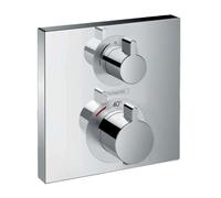 Hansgrohe Ecostat Square - Mitigeur thermostatique encastré avec vanne d’arrêt, chrome 15714000