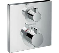 hansgrohe Ecostat Square Thermostat Kit de finition encastré 2 consommateurs chrome, 1 pièce.