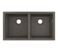 hansgrohe encastré 43434290 820 x 450 mm, 2 cuves principales, gris pierre