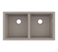 hansgrohe encastré 43434380 820 x 450 mm, 2 cuves principales, gris béton