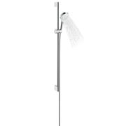 hansgrohe Ensemble de douche Crometta 1 jet EcoSmart avec barre de douche 90 cm, blanc/chrome, 26539400