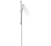 hansgrohe Ensemble de douche Crometta Vario EcoSmart avec barre de douche 90 cm, blanc/chrome, 26538400