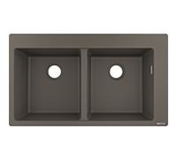 Hansgrohe Évier en granit S 51 88x41.5 cm 2 cuves Gris/Graphite/Onyx 43316290