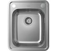 hansgrohe évier encastré 43334800 410 x 510 mm, égouttoir, bonde automatique, acier inoxydable