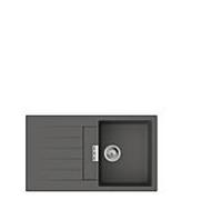 hansgrohe évier encastré 43356290 750x490mm, cuve principale et supplémentaire, 840x480mm, gris pierre