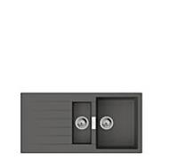 hansgrohe évier encastré 43357290 750x490mm, cuve principale et supplémentaire, 980x480mm, gris pierre