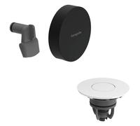 Bonde et trop-plein Hansgrohe Exafill 58119670, finition blanche brillante et noire mate, kit complet avec arrivée de baignoire
