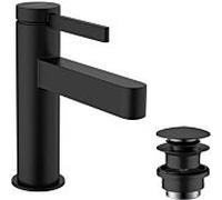 hansgrohe Finoris 100 mitigeur lavabo 76010670 avec garniture de vidange push-open, noir mat